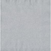 Duni servetten Zilver 33x33 cm - thumbnail