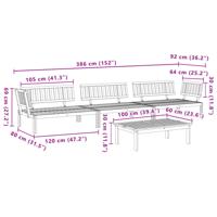 4-delige Loungeset pallet massief acaciahout - thumbnail