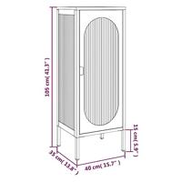 Dressoir 40x35x105 cm glas en staal zwart - thumbnail