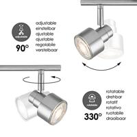 Light depot - LED opbouwspot Drift 2 lichts - 35,5 cm - mat staal - Outlet - thumbnail