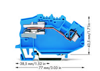 WAGO 781-613 Scheidingsklem 6 mm Spanveer Toewijzing: N Blauw 50 stuk(s) - thumbnail