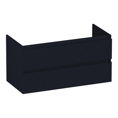 Brauer Joy Wavy - Onderkast - 100 cm - met 2 Softclose Lades Greeploos en 1 Sifon Uitsparing - Mat Zwart