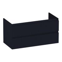 Brauer Joy Wavy - Onderkast - 100 cm - met 2 Softclose Lades Greeploos en 1 Sifon Uitsparing - Mat Zwart - thumbnail