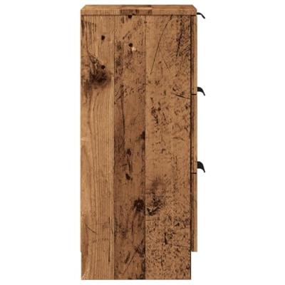 Dressoirs 2 st 30x30x70 cm bewerkt hout oud houtkleurig Dressoirs 2 st 30x30x70 cm bewerkt hout oud houtkleurig