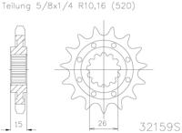 ESJOT Sprocket 520 14z standard - thumbnail