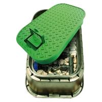 Grondput voor afsluit Zwart/Groen - Rechthoek - diameter 275mm - hoogte 330mm - thumbnail