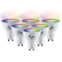6x Smart GU10 spot - 38° - 5,5 Watt 345 lumen - RGBWW - Wifi & Bluetooth - Bestuurbaar via app - Google Home, Amazon Alexa en Siri - Smart lamp - thumbnail