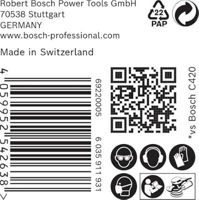 Bosch Accessories EXPERT C470 2608900925 Excenterschuurpapier Geperforeerd Korrelgrootte (num) 400 (Ø) 150 mm 50 stuk(s)