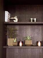 Capi Europe Vaas cilinder geo Groove Black & Gold - 9x8 - Goud - thumbnail