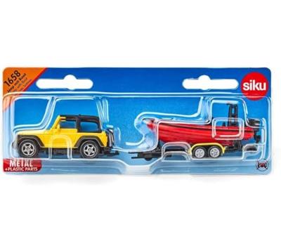 Siku 1658 jeep met boot - thumbnail