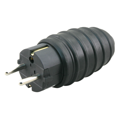 Q-Link Stekker | Randaarde | 10/16A | Rubber | Zwart - 00.110.17