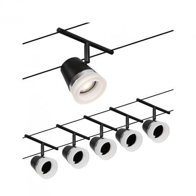 Paulmann WireDC Set Cone Kabelbasissysteem GU5.3 Zwart (mat), Chroom Paulmann WireDC Set Cone Kabelbasissysteem GU5.3 Zwart (mat), Chroom