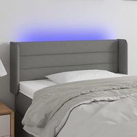 Hoofdbord LED 83x16x78/88 cm stof donkergrijs - thumbnail