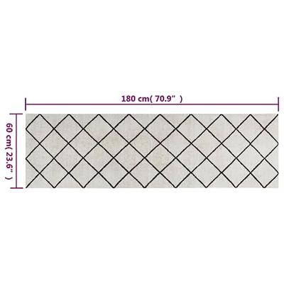 Keukenmat wasbaar geblokt 60x180 cm fluweel