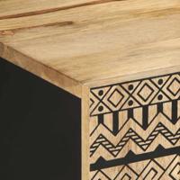 Tv-meubel 105x33,5x46 cm massief ruw mangohout zwart - thumbnail