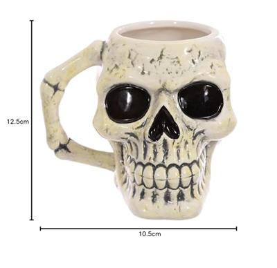 Oude Schedel Gevormde Keramiek Mok