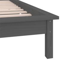 Bedframe LED massief hout grijs 120x190 cm - thumbnail