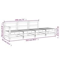 4-delige Loungeset massief grenenhout - thumbnail