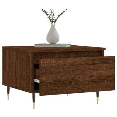 Salontafels 2 st 50x46x35 cm bewerkt hout bruin eikenkleur