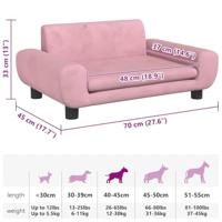 Hondenmand 70x45x33 cm fluweel roze - thumbnail