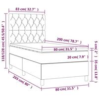 Boxspring met matras stof blauw 80x200 cm - thumbnail