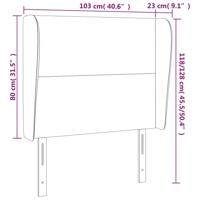 Hoofdbord met randen 103x23x118/128 cm fluweel donkergroen - thumbnail