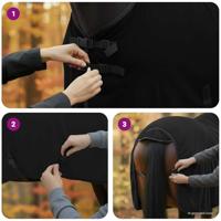 VidaXL Paardendeken zwart polyester - thumbnail