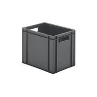 LA-KA-PE Transportstapelbak | L400xB300xH320mm | grijs PP handgreepopening | zijwanden gesloten | 1 stuk - TK400/320-0 GRAU TK400/320-0 GRAU - thumbnail