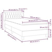 Boxspring met matras fluweel donkergrijs 80x220 cm - thumbnail