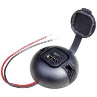 ProCar Ronde opbouw-Power USB-C/A dubbele stekkerdoos met deksel Stroombelasting (max.): 5 A 12 V, 24 V - thumbnail