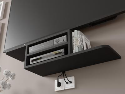 Zwevend tv-meubel DENMA zwart Zwevend tv-meubel DENMA zwart