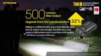 NiteCore TINI 2 grau Zaklamp werkt op een accu LED 500 lm 14 g - thumbnail