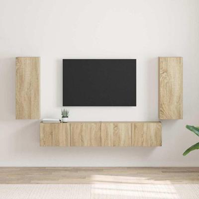TV Wandkast 2 pcs Sonoma 30 x 31 x 80 cm Bewerkt hout
