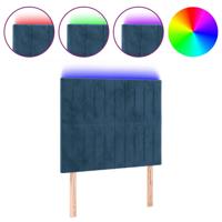 Hoofdbord LED 100x5x118/128 cm fluweel donkerblauw - thumbnail
