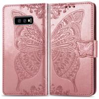 Butterfly Love bloemen reliëf horizontale Flip lederen case voor Galaxy S10e met houder & kaartsleuven & portemonnee & Lanyard (Rose goud) - thumbnail