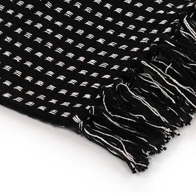 VidaXL Plaid vierkanten 160x210 cm katoen zwart