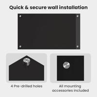 VidaXL Keuken achterwand 2 pcs zwart 70 x 40 cm gehard glas - thumbnail