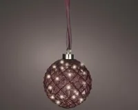Lumineo microled bal 20cm maroon/warm wit - thumbnail
