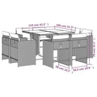 9-delige Tuinset poly rattan zwart - thumbnail