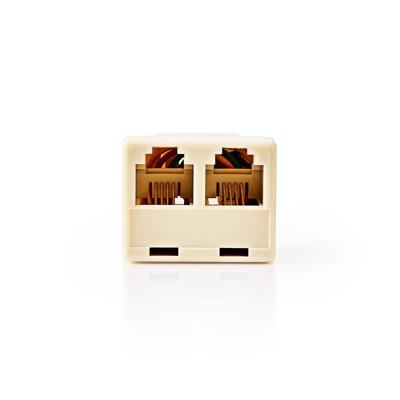 Nedis Telecom-Wandcontactdoos | Type Aansluiting: RJ11 | RJ11 Female | 2x RJ11 (4/6) Female | Splitter | ABS | Ivoor | Doos - CTGB90990IV