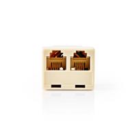 Nedis Telecom-Wandcontactdoos | Type Aansluiting: RJ11 | RJ11 Female | 2x RJ11 (4/6) Female | Splitter | ABS | Ivoor | Doos - CTGB90990IV - thumbnail