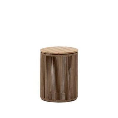 Kave Home Outdoor Bijzettafel 'Dandara' Acaciahout en touw, 40cm, kleur Beige