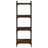 Boekenkast 4-laags 40x30x120 cm bewerkt hout bruineikenkleurig - thumbnail
