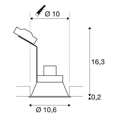 SLV 113161 Horn-O Inbouwlamp LED GU10 50 W Wit (mat) SLV 113161 Horn-O Inbouwlamp LED GU10 50 W Wit (mat)