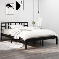 Bedframe massief hout zwart 200x200 cm - thumbnail