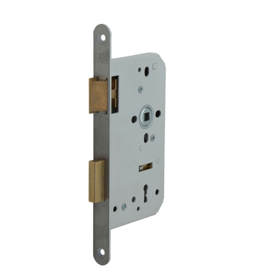 Nemef 646 Deurslot | DM60mm | S72mm | krukgat 8mm | voorplaat RVS 20x235mm afgerond | messing nachtschoot | 2 sleutels | DR 2+4 - 9064617652