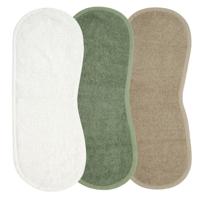 Meyco basic badstof spuugdoek schoudermodel - set van 3 offwhite/forest green/taupe - thumbnail