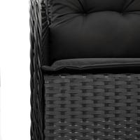 Tuinstoelen 2 st met kussens poly rattan zwart - thumbnail