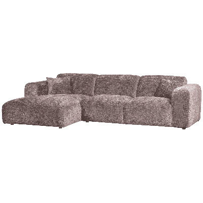 WOOOD Loungebank 'Cloud' Links, Chenille, kleur Taupe
