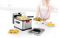 Princess Superior Friteuse met koudezone 3 l 3200 W Met handmatige temperatuursinstelling RVS, Zwart - thumbnail